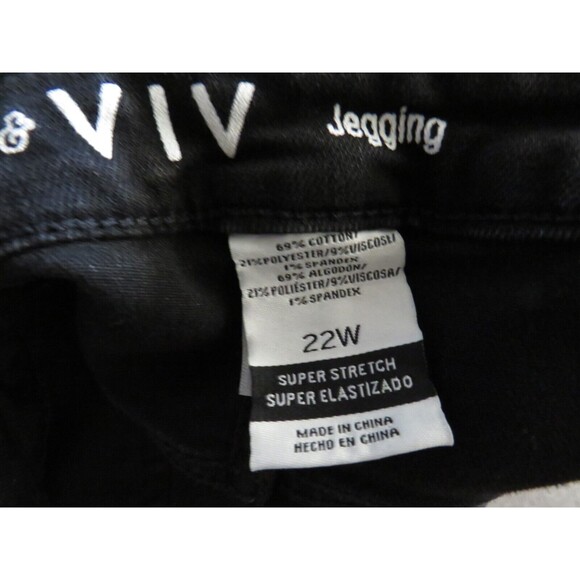 Ava + Viv Women's Jeans Black High Rise Beaded Side Jegging Pants Plus Size 22W - Picture 12 of 12